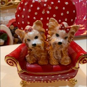 Adorable hand painted jeweled trinket box